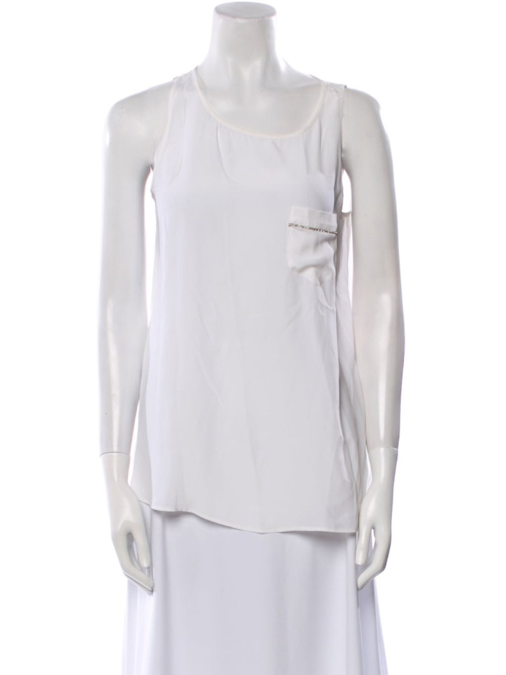 Liu Jo Scoop Neck White Silk Tank